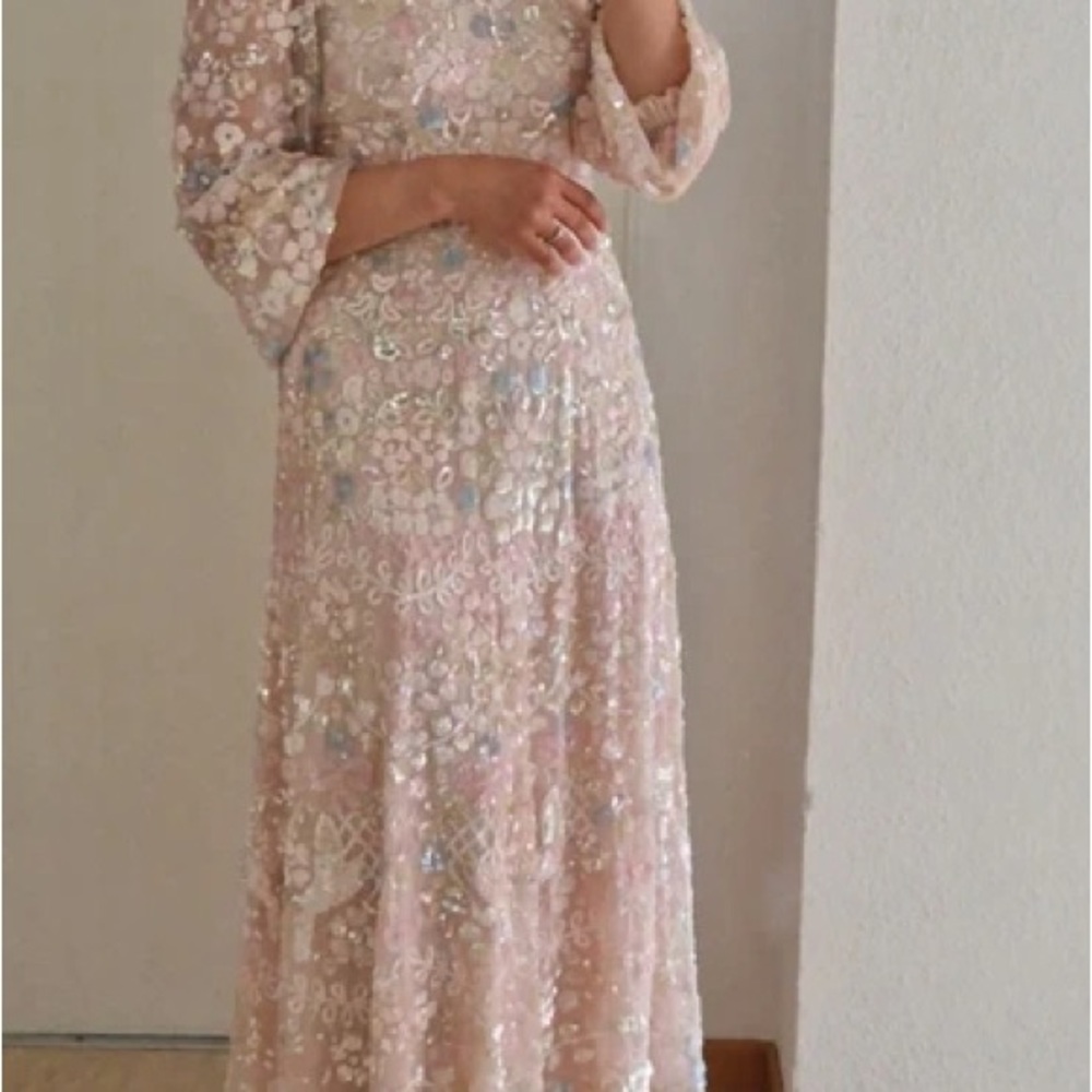 Needle & Thread Pastel Floral Long Sleeve Dress